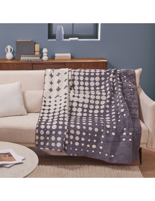 GARNIER THIEBAUT Plaid Sofa throw Punto gray
