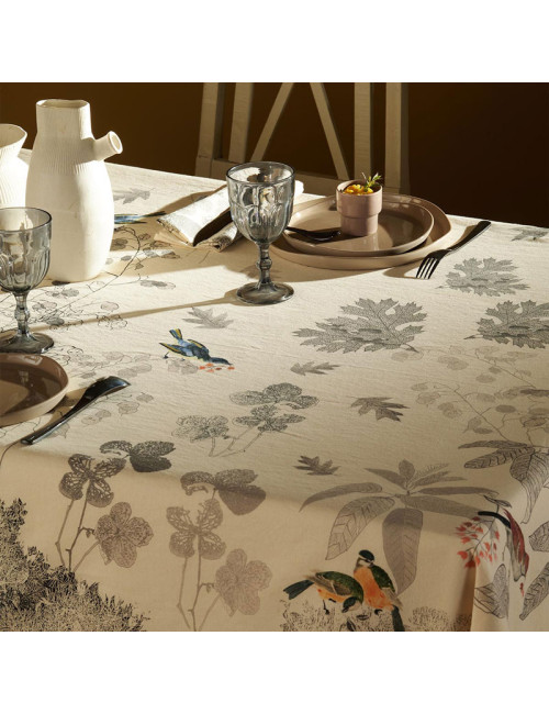Garnier Thiebaut Charcoal Monochrome Tablecloth - 4 sizes
