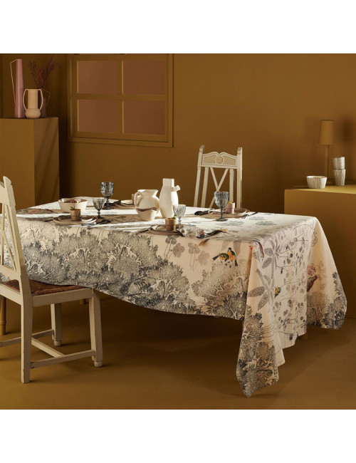 Garnier Thiebaut Charcoal Monochrome Tablecloth - 4 sizes