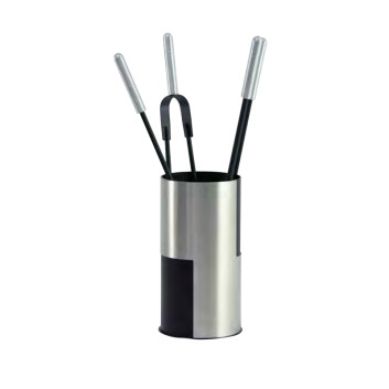 REIGNOUX black aluminum fireplace set h.60cm