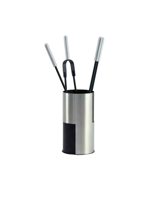 REIGNOUX black aluminum fireplace set h.60cm