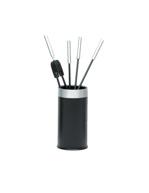 REIGNOUX black aluminum fireplace set h.62cm