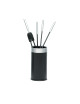 REIGNOUX black aluminum fireplace set h.62cm