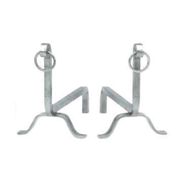 REIGNOUX Pair of andirons h.30cm rings