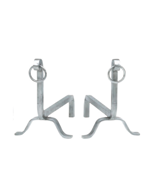 REIGNOUX Pair of andirons h.30cm rings