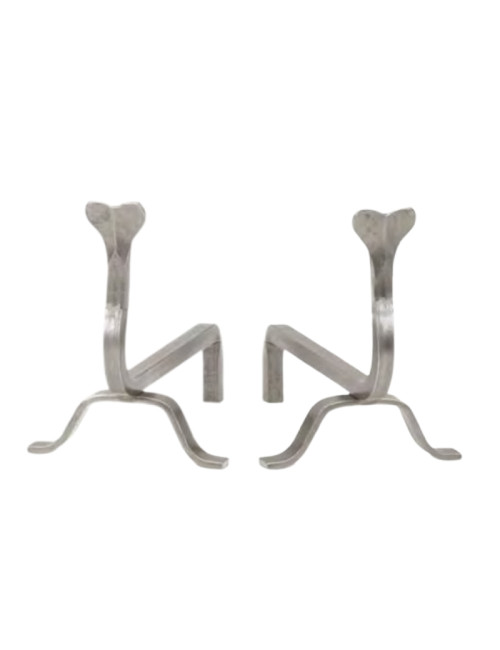 REIGNOUX Pair of andirons h.27cm
