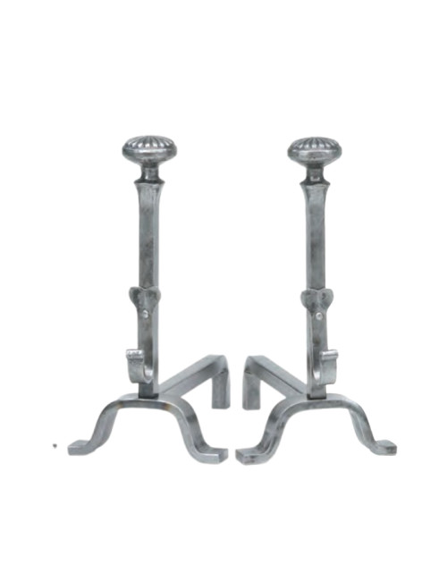 REIGNOUX Pair of andirons h.46cm daisy head