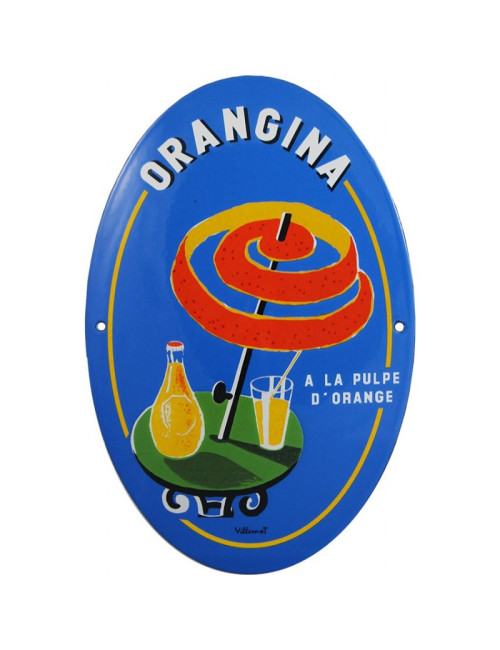 Email Replica Enameled plaque Orangina 10x16cm