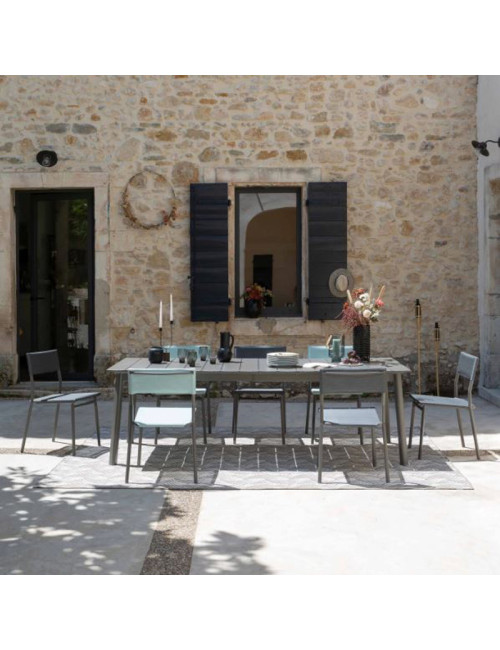 LAFUMA MOBILIER ORON extendable dining table in aluminium Titane - 2 sizes