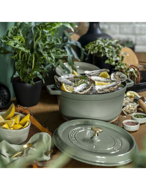 Staub round cocotte Eucalyptus cast iron - 3 diameters