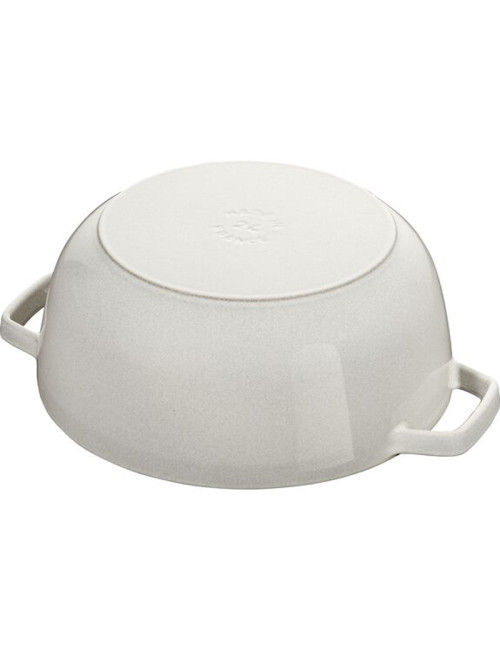Staub cast iron cocotte 24cm white truffle snowflake