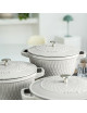 Staub patterned cocotte casserole dish - 2 colors 2 sizes