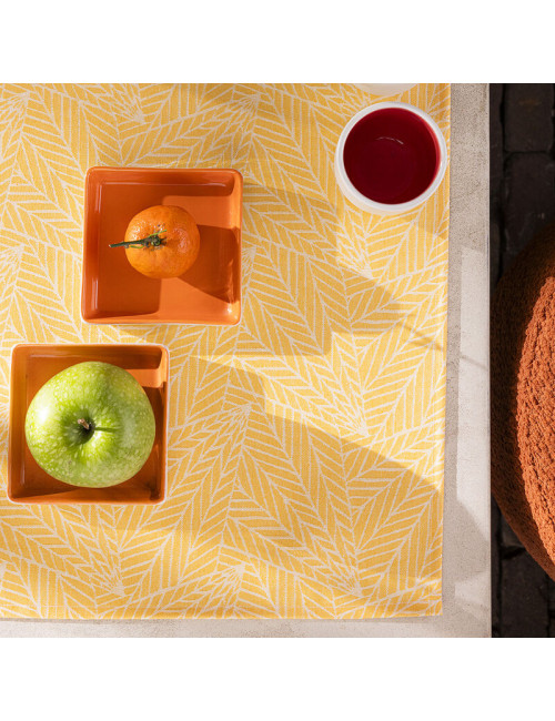 Le Jacquard Français 4 coated placemats A la carte leaves - 4 colors
