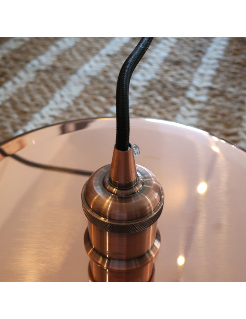 Baumalu smooth copper round pendant light 38cm jam basin