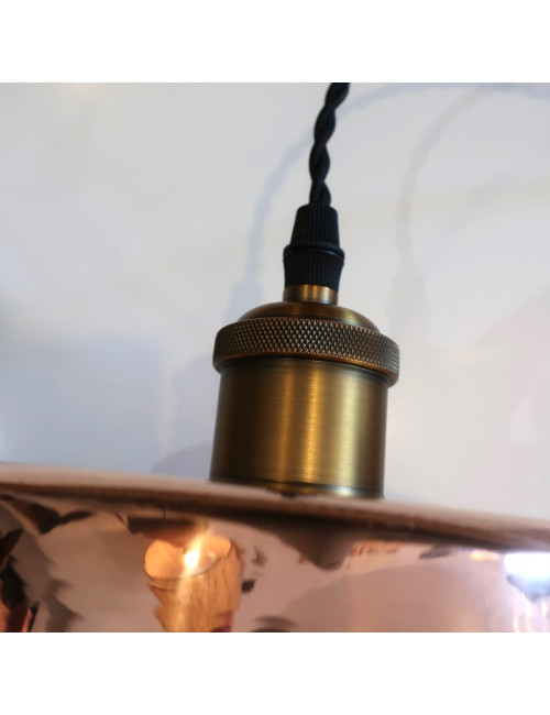 Baumalu smooth copper round pendant light 26cm jelly jam basin