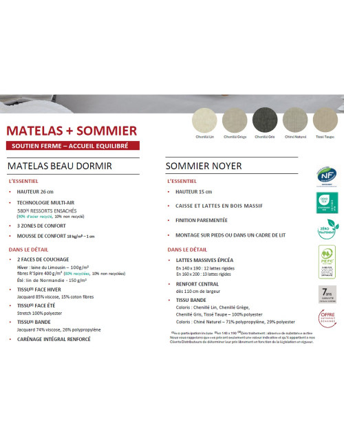 Savoir France Epeda box spring mattress set - 4 sizes