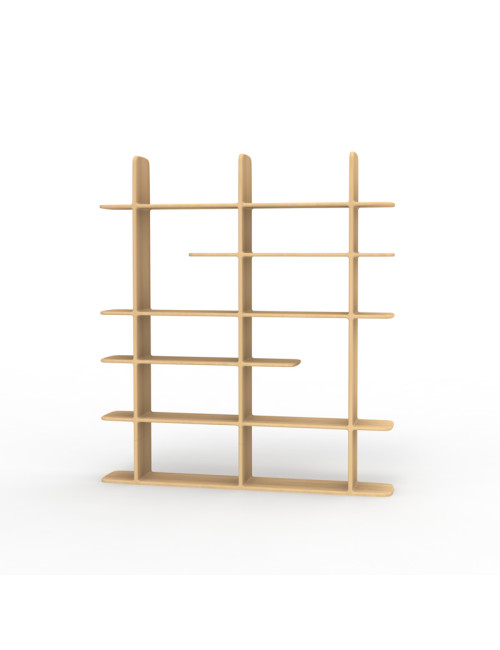 Drugeot Manufacture Bookcase Tehème Triple solid oak