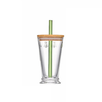 La Rochère Abeille Bubble tea glass with straw set