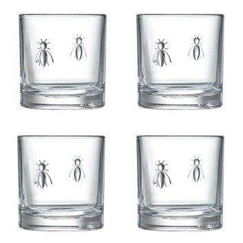 La Rochère Set of 4 Abeille whiskey tumblers