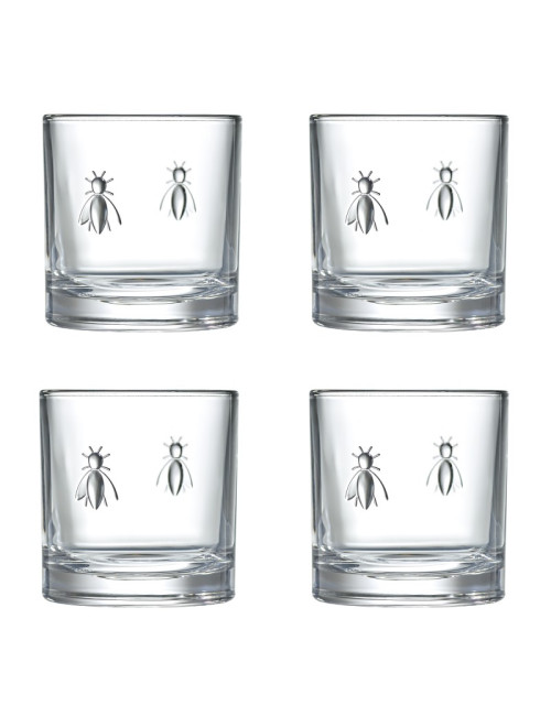 La Rochère Set of 4 Abeille whiskey tumblers