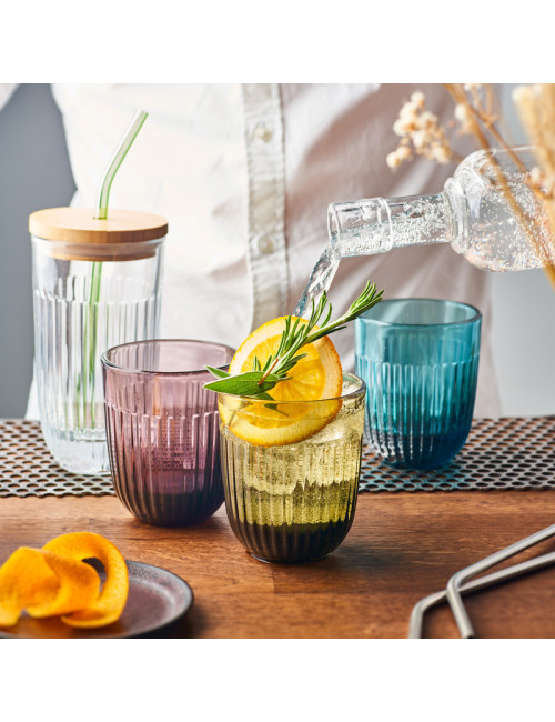 LA ROCHERE Set of 4 water glasses Ouessant colored cups