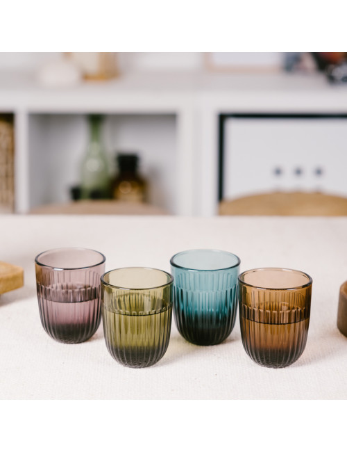 LA ROCHERE Set of 4 water glasses Ouessant colored cups