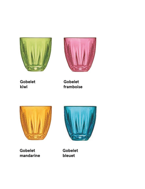 La Rochère 6 Lily water glasses tumblers - 4 colors