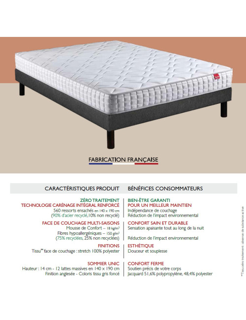Epeda Fréquence box spring mattress set - 4 sizes