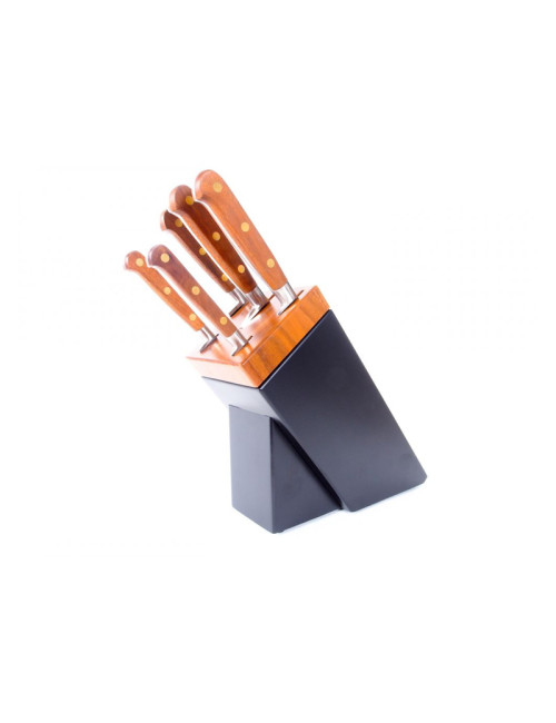 SABATIER black walnut Sarlat block and 5 Périgord kitchen knives