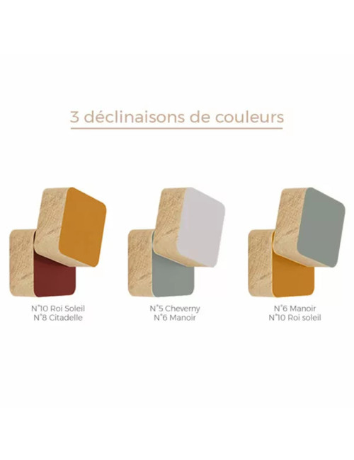 Drugeot Manufacture Décarré Coat Hook solid oak - 3 colors 2 finishes