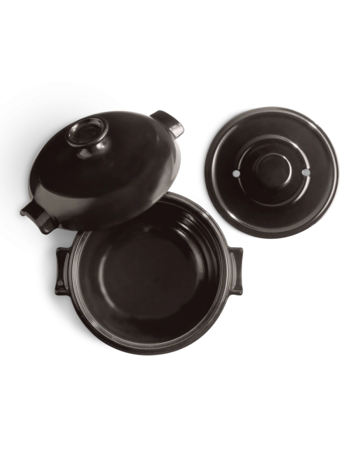 EMILE HENRY ceramic rice casserole cocotte dish charcoal