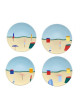 DEGRENNE Box of 4 dessert plates Destination sea 23cm