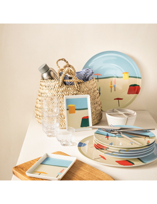 DEGRENNE Box of 4 dessert plates Destination sea 23cm