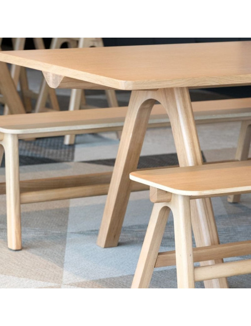 Dasras Chevron oak wood bench - 9 finishes 3 sizes