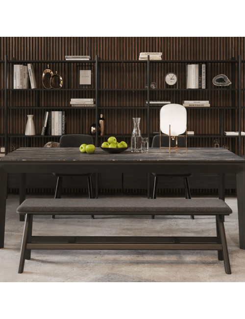 Dasras Chevron bench in oak wood and fabric - 9 finishes 3 sizes