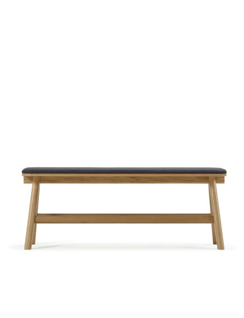 Dasras Chevron bench in oak wood and fabric - 9 finishes 3 sizes
