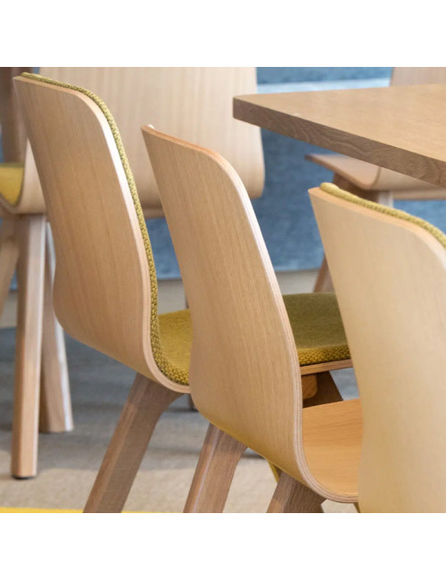 Chevron Dasras chair in oak wood and fabric - 9 finishes