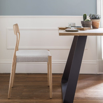 Dasras Zélie chair in ash wood and fabric - 9 finishes
