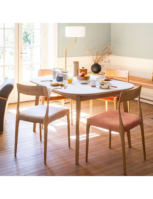 Dasras Zélie chair in ash wood and fabric - 9 finishes