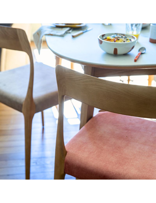 Dasras Zélie chair in ash wood and fabric - 9 finishes