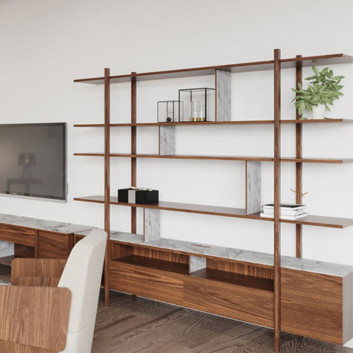 Dasras Stilt bookcase ceramic wood oak or walnut - 10 finishes