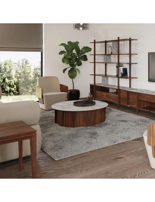 Dasras Volute Coffee table ceramic wood oak or walnut - 10 finishes 3 sizes