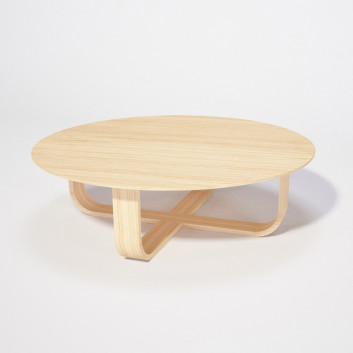 Dasras Luge Round coffee table oak wood - 9 finishes 3 sizes