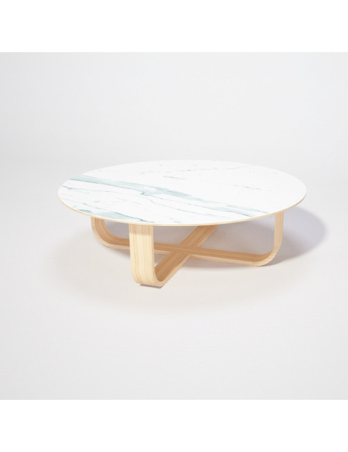 Dasras Luge Round coffee table ceramic wood oak - 9 finishes 3 sizes