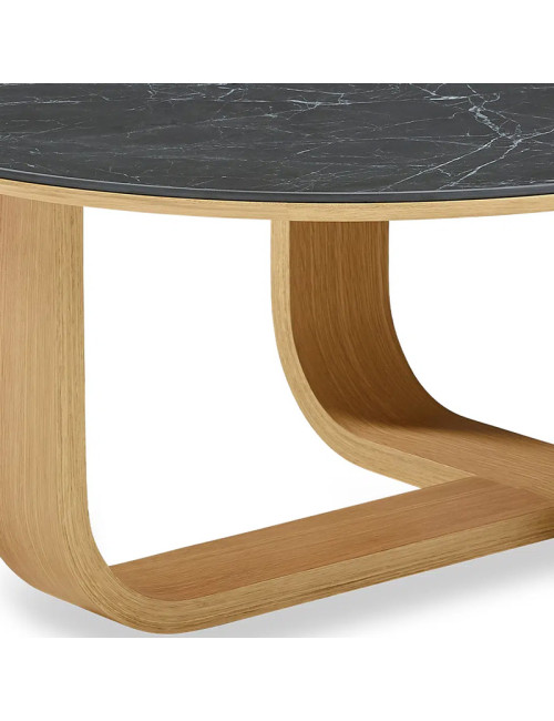 Dasras Luge Round coffee table ceramic wood oak - 9 finishes 3 sizes