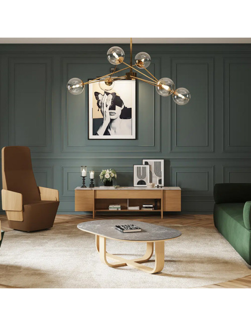 Dasras Luge Oblong coffee table ceramic wood oak - 9 finishes 2 sizes