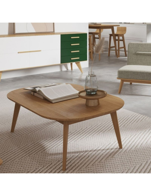 Dasras Snack rectangular coffee table in oak or walnut wood - 10 finishes 2 sizes