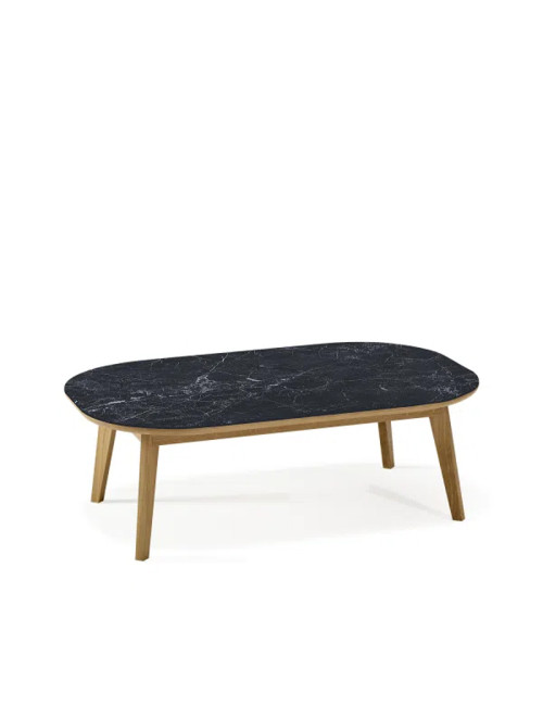 Dasras Snack rectangular coffee table ceramic wood oak or walnut - 10 finishes 2 sizes