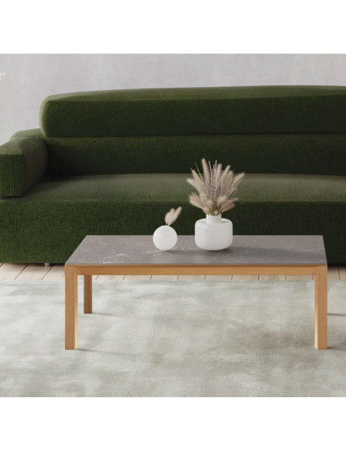 Dasras Clarté Rectangular coffee table ceramic wood oak or walnut - 10 finishes 2 sizes 2 models