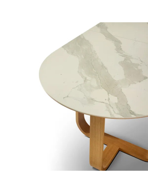 Dasras Luge Fixed dining table ceramic wood oak H.75 - 9 finishes 3 sizes